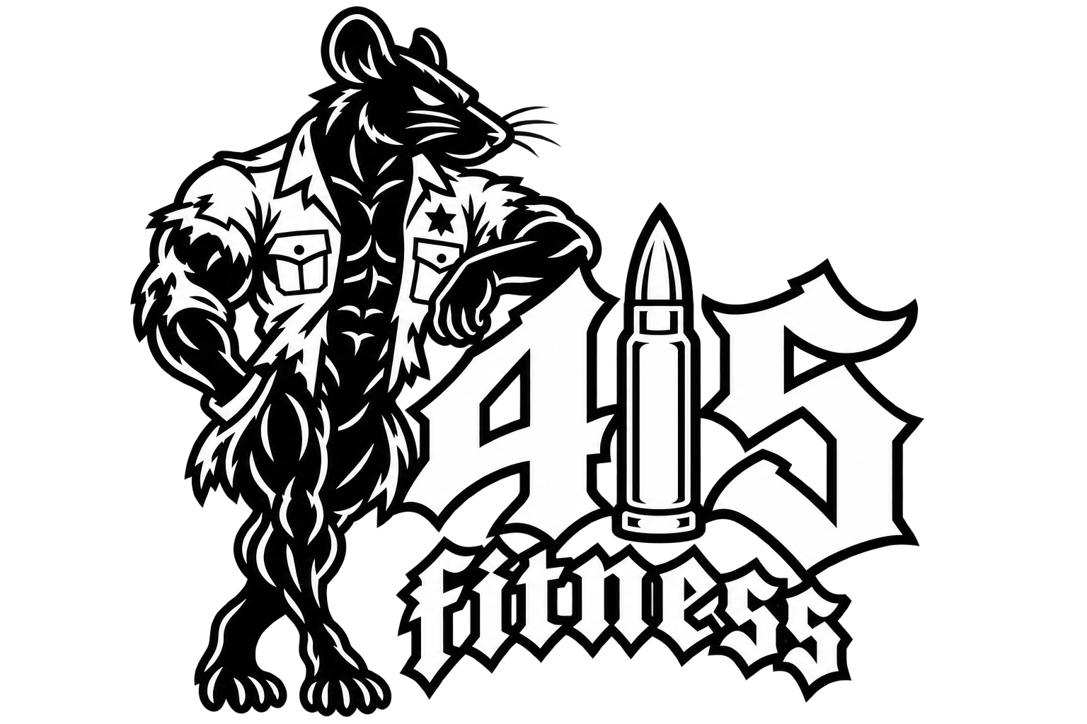 415 Fitness — rat with sheriff badge and arched wordmark